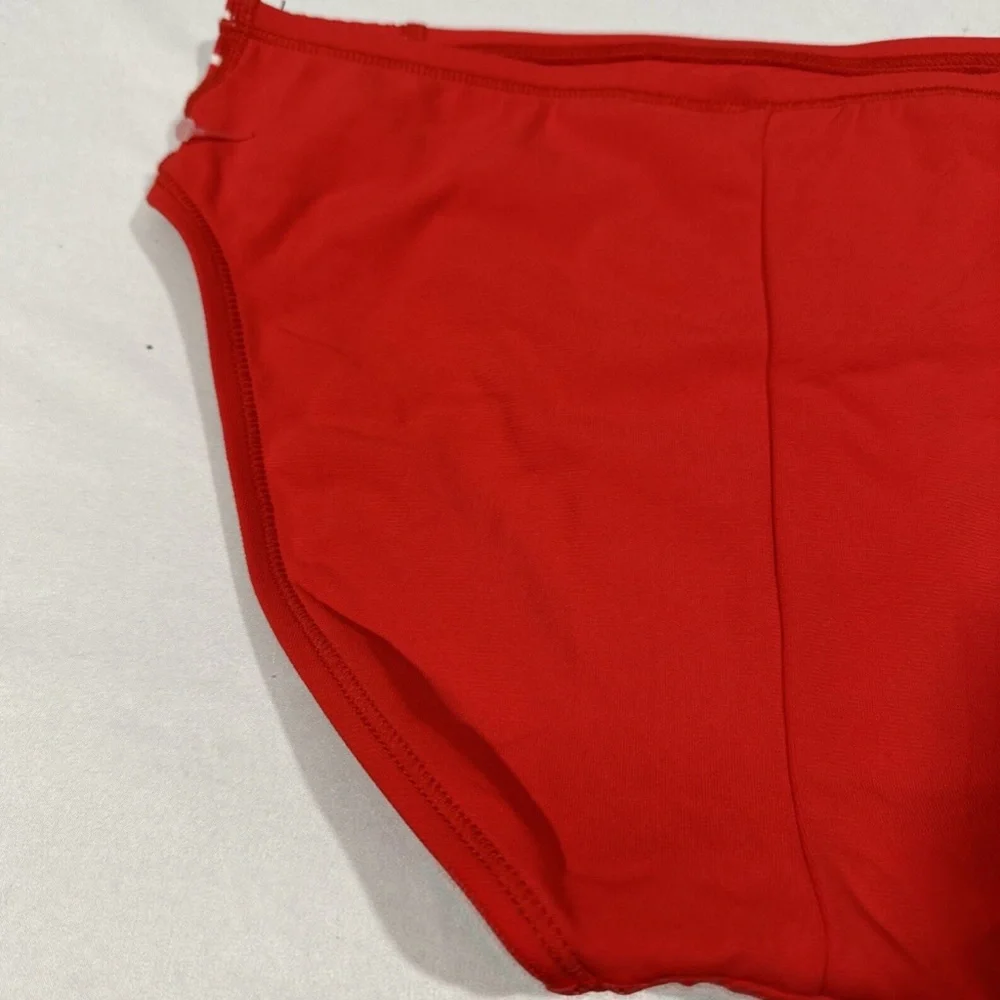 NEW $88 Robin Piccone Sailor High‎ Waist Bikini Bottoms Red [ Small ]